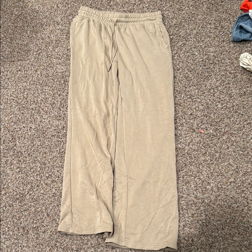 Together Tan Sweatpants Relaxed Fit Elastic Waist